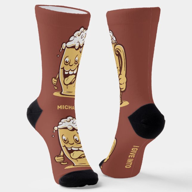Funny Individuelle Name & Text Beer Socken (Gewinkelt)