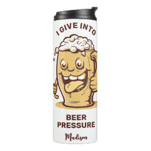 Funny Individuelle Name & Text Beer Thermosbecher