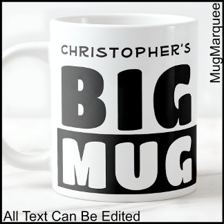 Funny Individuelle Name Text Two Tone Black Big Ta Jumbo-Tasse