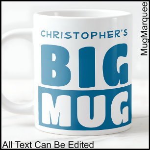 Funny Individuelle Name Text Two Tone Blue Big Tas Jumbo-Tasse