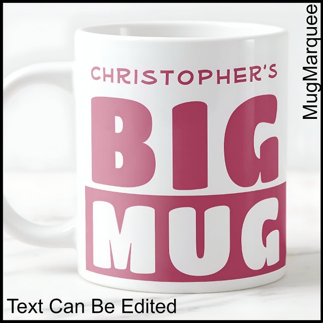 Funny Individuelle Name Text Two Tone Pink Große T Jumbo-Tasse (Von Creator hochgeladen)