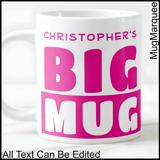 Funny Individuelle Name Text Two Tone Pink Große T Jumbo-Tasse (Von Creator hochgeladen)