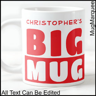 Funny Individuelle Name Text Two Tone Red Big Tass Jumbo-Tasse
