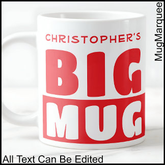 Funny Individuelle Name Text Two Tone Red Big Tass Jumbo-Tasse