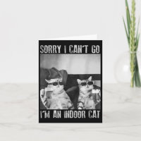 Funny Indoor Cat Meme Sorry, ich kann nicht Retro