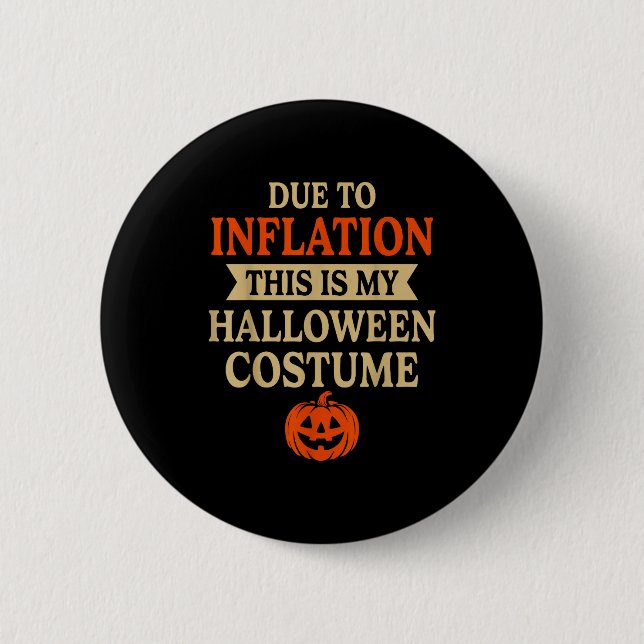 Funny Inflation Halloween Costume Couple Matching  Button (Vorderseite)