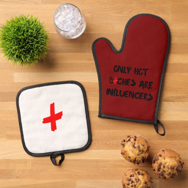 Funny Influencer Quote Gift For Home Decor  Ofenhandschuh & Topflappen-Set (Oben Unten)