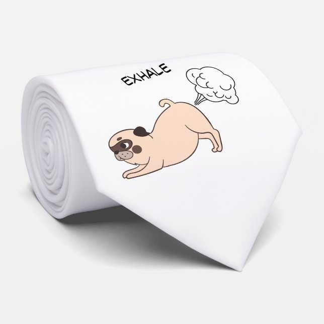 Funny Inhale Exhale Dog Krawatte (Gerollt)