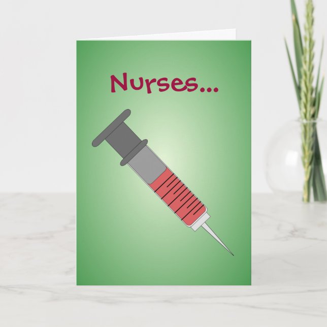 Funny Injektion Happy Nurses Week Thank You Card Dankeskarte (Vorderseite)