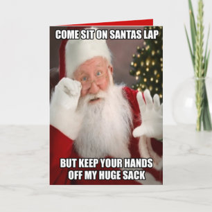 Funny innuendo Santa meme Feiertagskarte