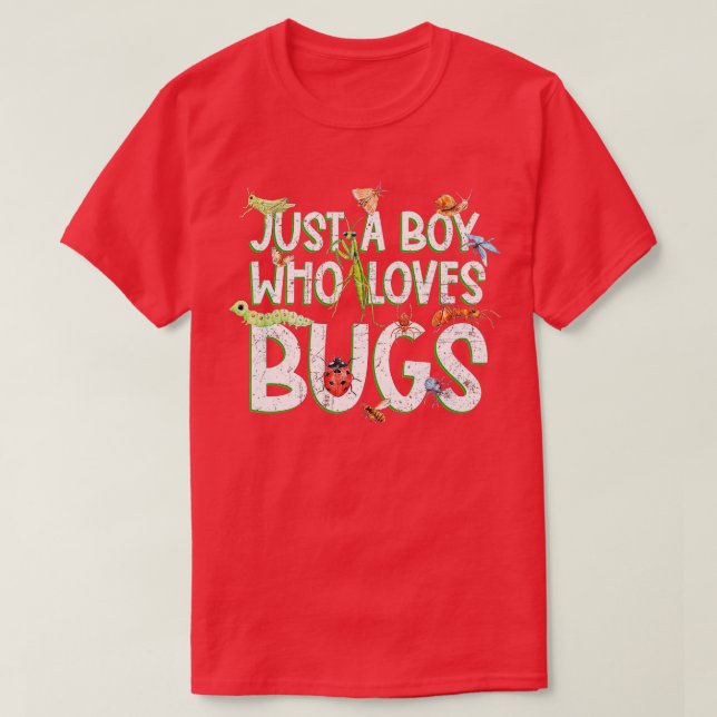 Funny Insect Just A Boy, der Lieben Schläger T-Shirt (Design vorne)