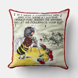 Funny Insect Nightclub Sängerin Cotton Throw Kisse Kissen
