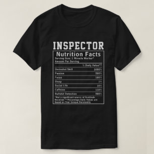 Funny Inspector Nutrition Fakten Mitarbeiter Mitar T-Shirt