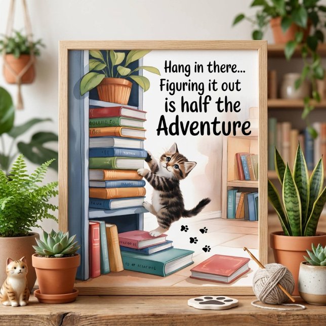 Funny Inspiration Hang in There Cat Acrylschild (Von Creator hochgeladen)