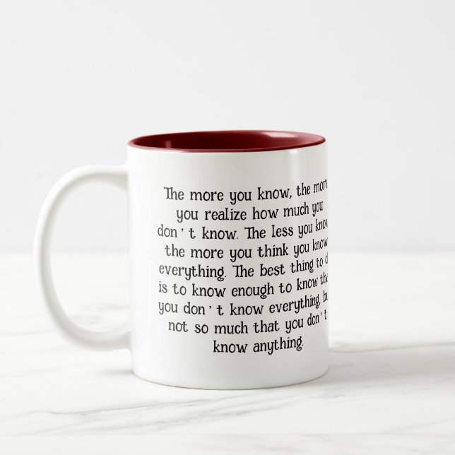 Funny Inspiration Zitat - Kennen Sie Ihre Grenzen  Zweifarbige Tasse (Links)