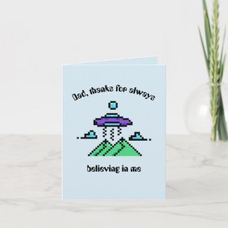 Funny Inspirational Alien Pixel Vatertagskarte Einladung