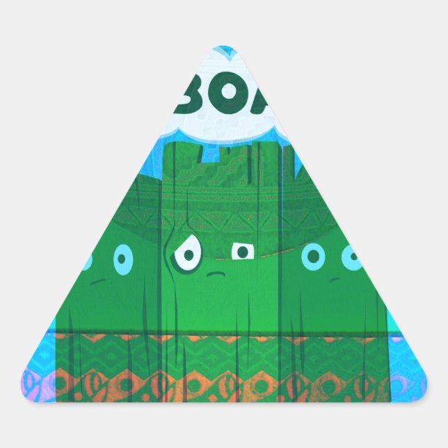 Funny Inspirational Graphic Ich langweile mich Tex Dreieckiger Aufkleber (Vorderseite)