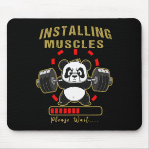 Funny installiert Muscle Panda Weight Lifting Barb Mousepad