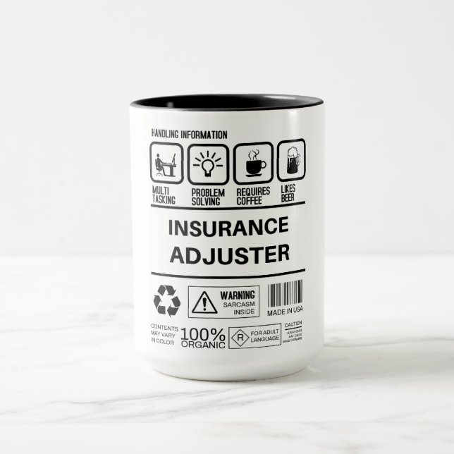Funny Insurance Adjuster Handling Information Tasse (Zentrum)
