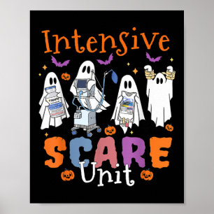 Funny Intensive Scare Unit Nurses Boujee Ghost Hal Poster