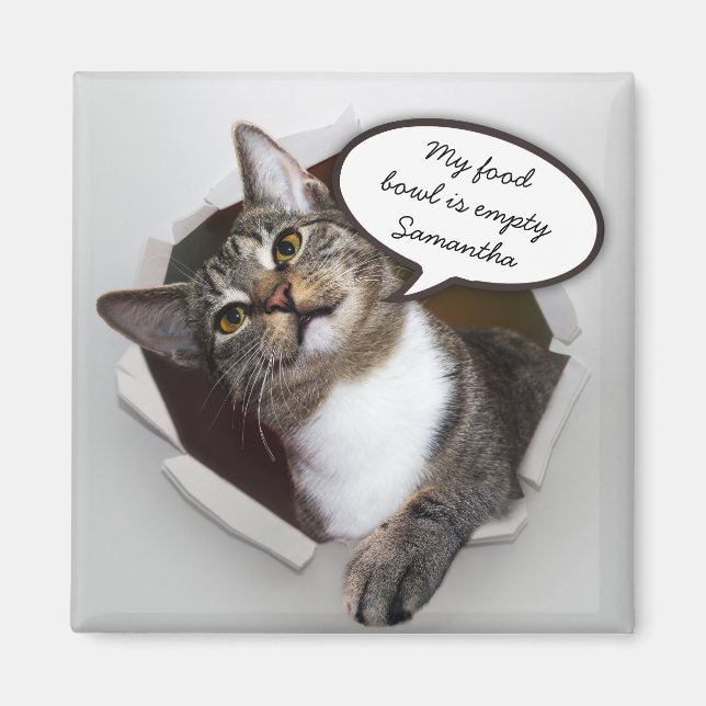 Funny Interrupting Cat Personalisierte Nachricht Magnet (Vorne)