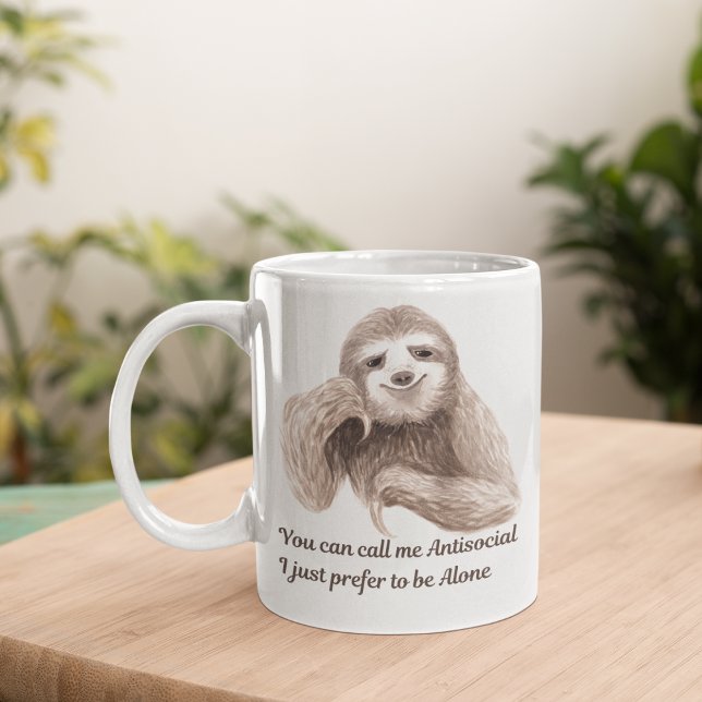 Funny Introvert Antisocial Quote Watercolor Custom Kaffeetasse (Von Creator hochgeladen)