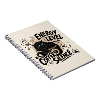 Funny Introvert Black Cat Notebook Notizblock