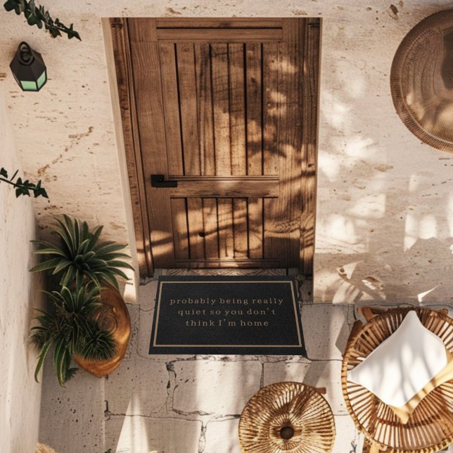 Funny Introvert Black Trendy Simple Fußmatte (Von Creator hochgeladen)