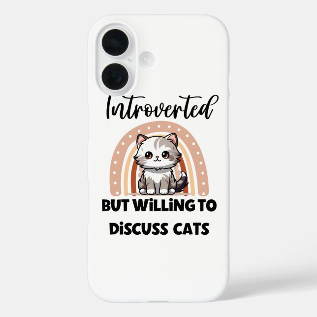 Funny Introvert Cat Lover Quote Case-Mate iPhone Hülle (Rückseite)