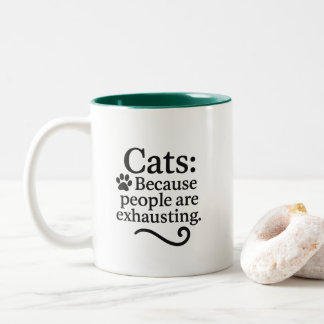 Funny Introvert Cat Lover Zweifarbige Tasse
