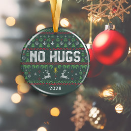 Funny Introvert No Hugs Ugly Weihnachtssüßer Keramik Ornament