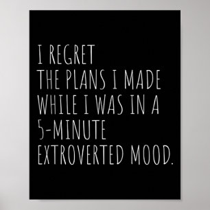 Funny Introvert Pläne Zitat Introvertieren Graphic Poster