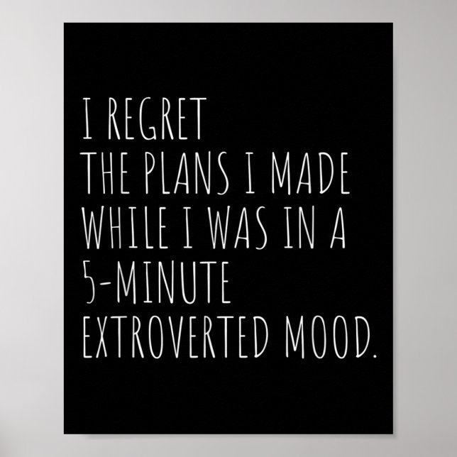 Funny Introvert Pläne Zitat Introvertieren Graphic Poster (Vorne)