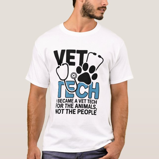 Funny Introvert Vet Tech For The Animals Quote T-Shirt (Vorderseite)