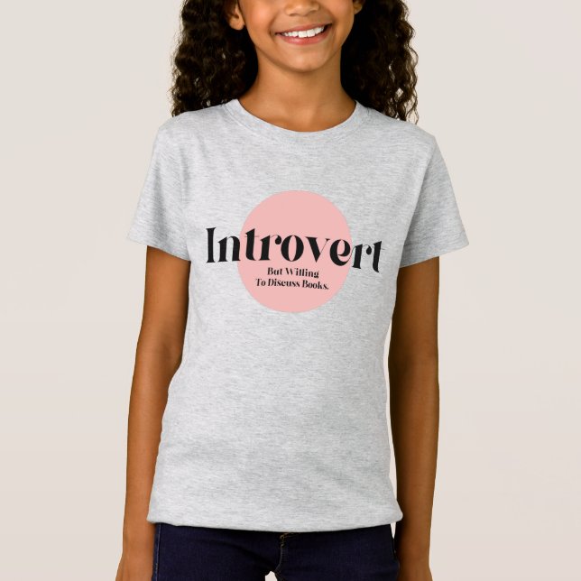 Funny Introvertierte aber bereit, Bücher zu diskut T-Shirt (Vorderseite)