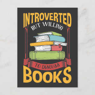 Funny Introvertierte Leser Bibliothek Enthusiast Postkarte