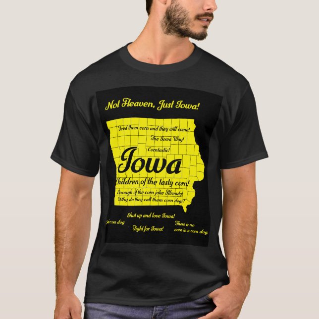 Funny Iowa Kartendesign T-Shirt (Vorderseite)