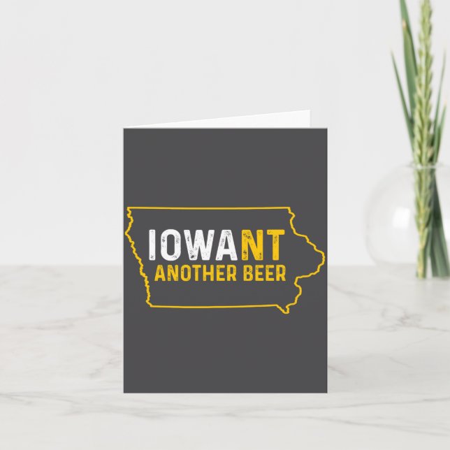 Funny Iowant Another Beer Iowa Beer Distressed  Karte (Vorderseite)
