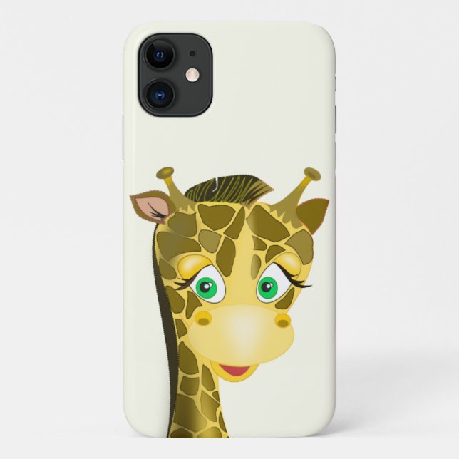 Funny iPhone Case Happy Giraffe (Rückseite)