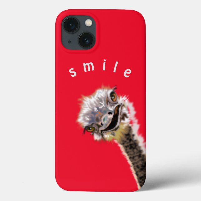 Funny iPhone Case Happy Ostrich - Lächeln (Rückseite)