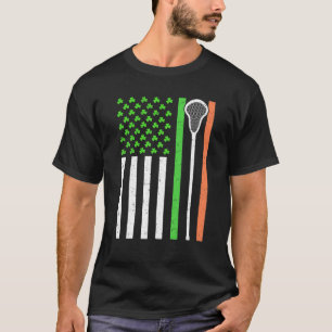 Funny Irish American Flag Lacrosse St Patrick's D T-Shirt