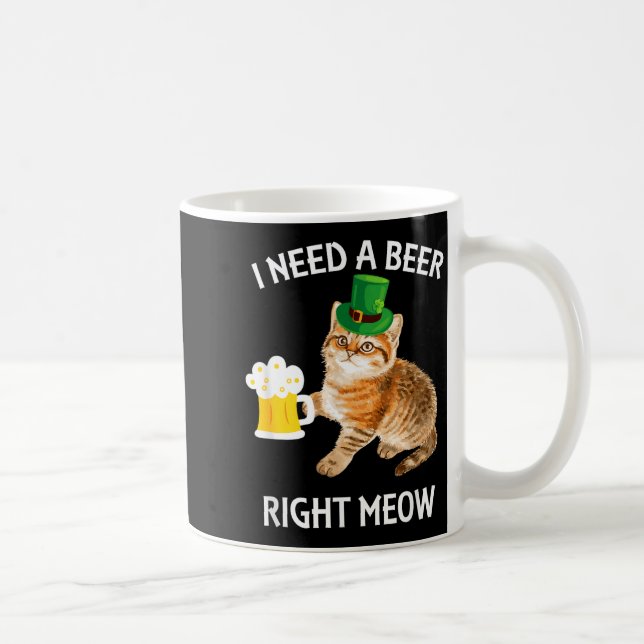 Funny Irish Beer Cat St Patricks Day Drinking With Kaffeetasse (Rechts)