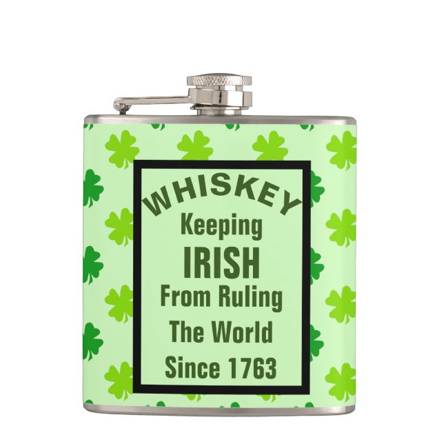 Funny Irish Drink Spaß Joke Booze Whiskey Flachmann (Vorderseite)