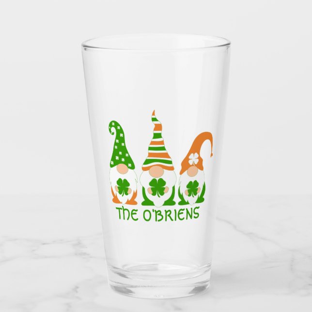 Funny Irish Gnomes Glas (Vorderseite)