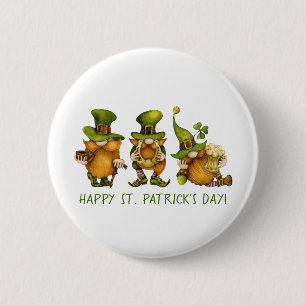 Funny Irish Gnomes Happy St Patrick's Day Button