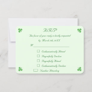 Funny Irish Green Wedding RSVP Einladungskarte