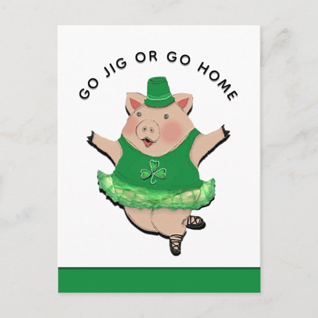 Funny Irish Jig St. Patrick's Day Postcard Postkarte (Vorderseite)