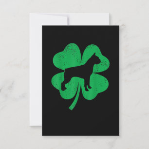 Funny Irish Kleeblatt Leaf Boston Terrier RSVP Karte