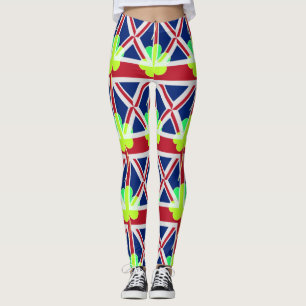 Funny Irish Kleeblatt Union Jack Flag St Patrick Leggings