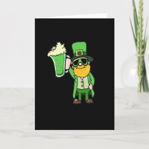 Funny Irish Leprechaun Zeichnend Karte